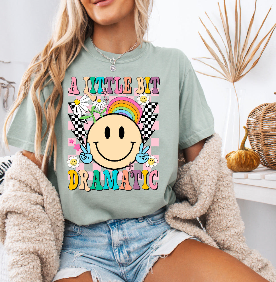 A Little Bit Dramatic Retro Shirt – Fun & Stylish Comfort Colors Tee for Bold Personalities