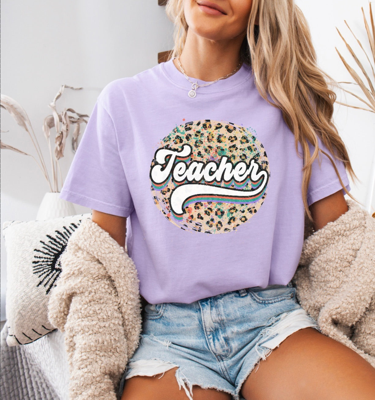 Cheetah Print Teacher Shirt - Comfortable & Stylish Comfort Colors Tee for Educators