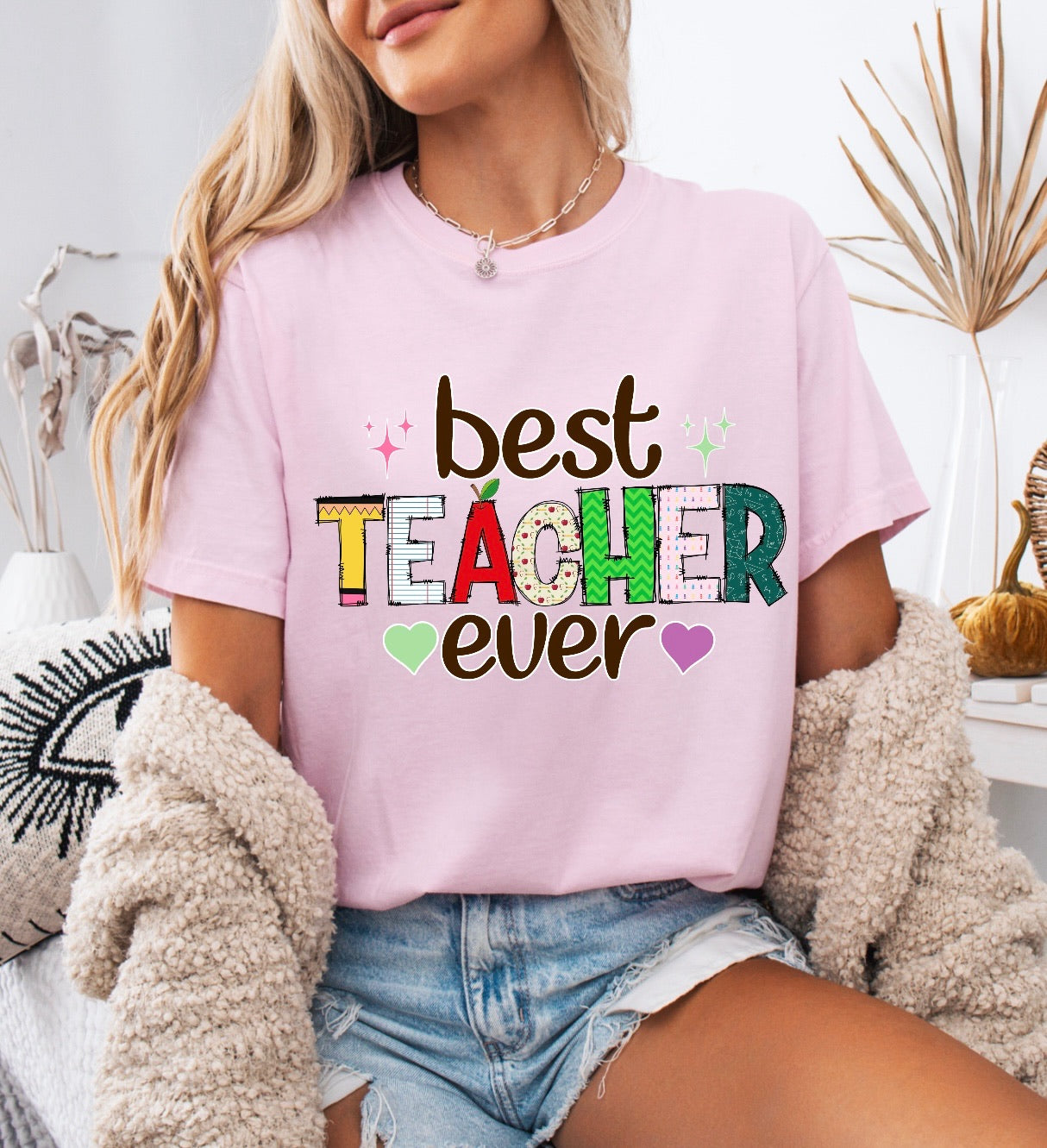 Best Teacher Ever Shirt – Soft & Stylish Comfort Colors Tee for Amazing Educators