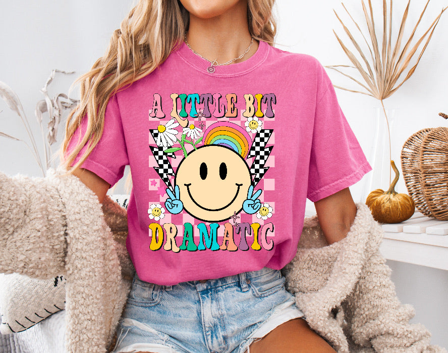 A Little Bit Dramatic Retro Shirt – Fun & Stylish Comfort Colors Tee for Bold Personalities