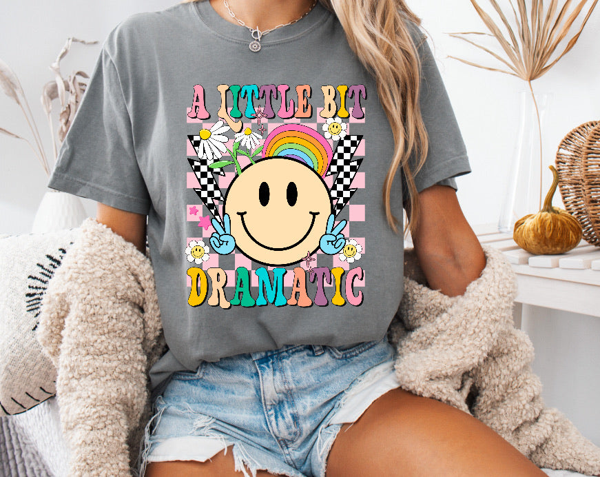 A Little Bit Dramatic Retro Shirt – Fun & Stylish Comfort Colors Tee for Bold Personalities