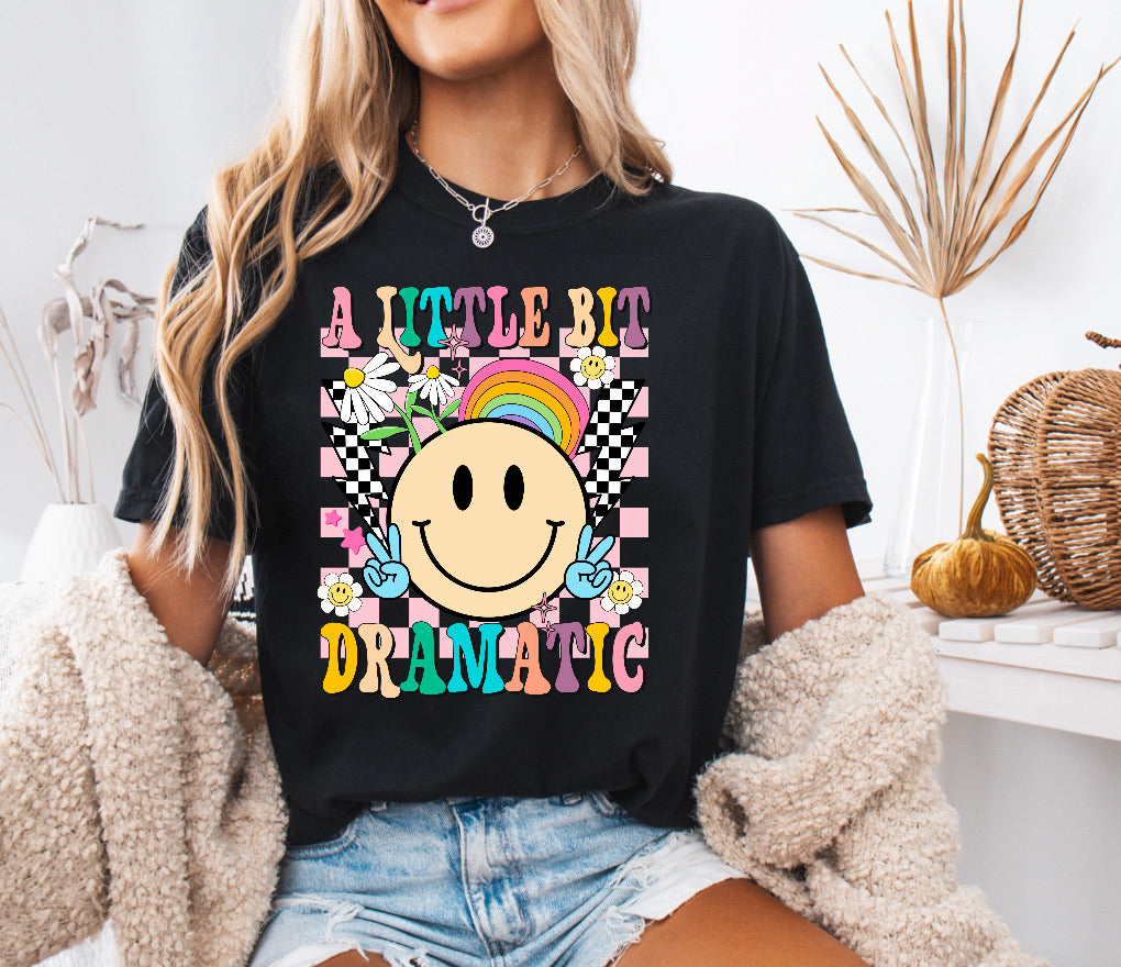 A Little Bit Dramatic Retro Shirt – Fun & Stylish Comfort Colors Tee for Bold Personalities