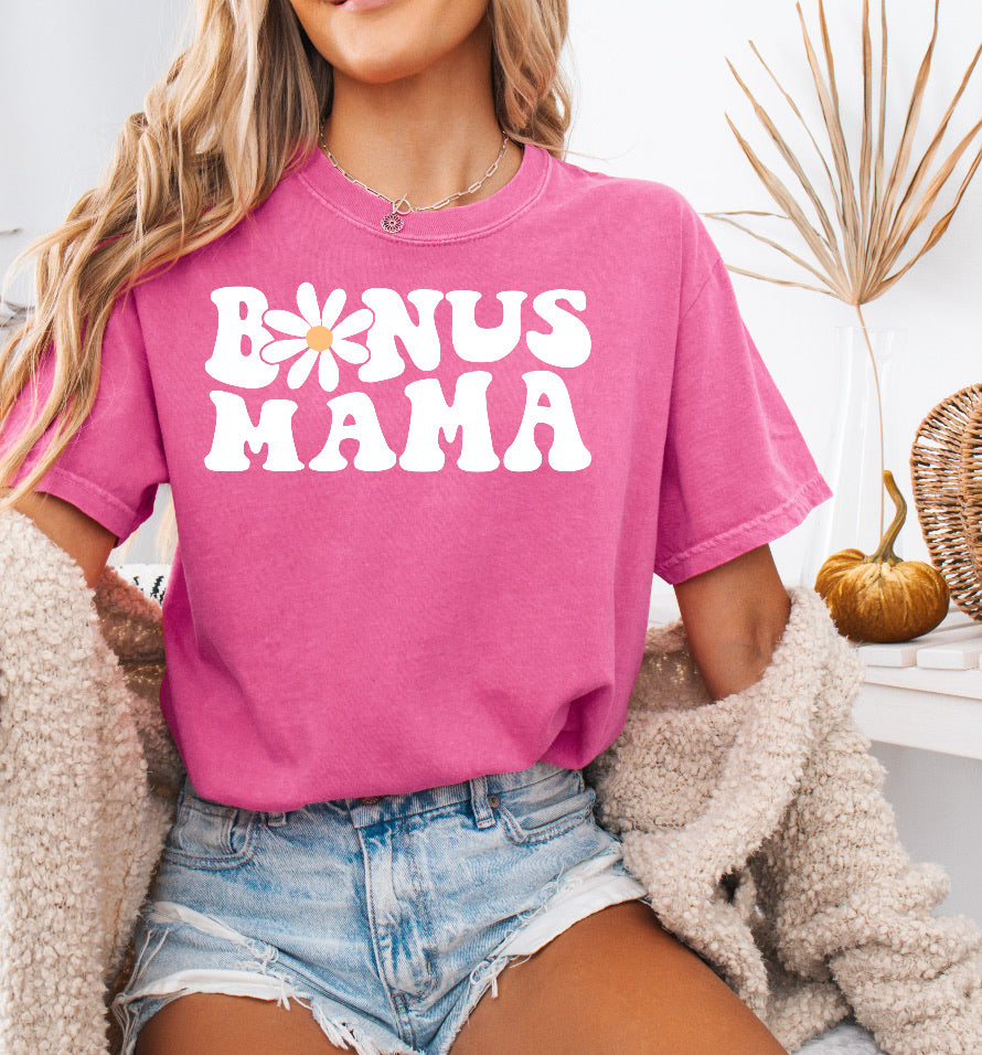 Daisy Bonus Mama Shirt – Cute & Comfortable Comfort Colors Tee for Bonus Moms