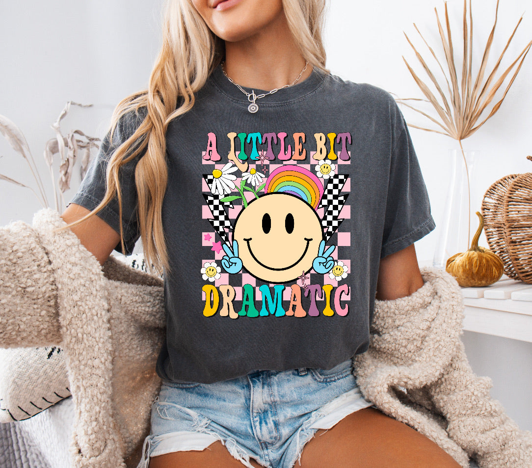 A Little Bit Dramatic Retro Shirt – Fun & Stylish Comfort Colors Tee for Bold Personalities