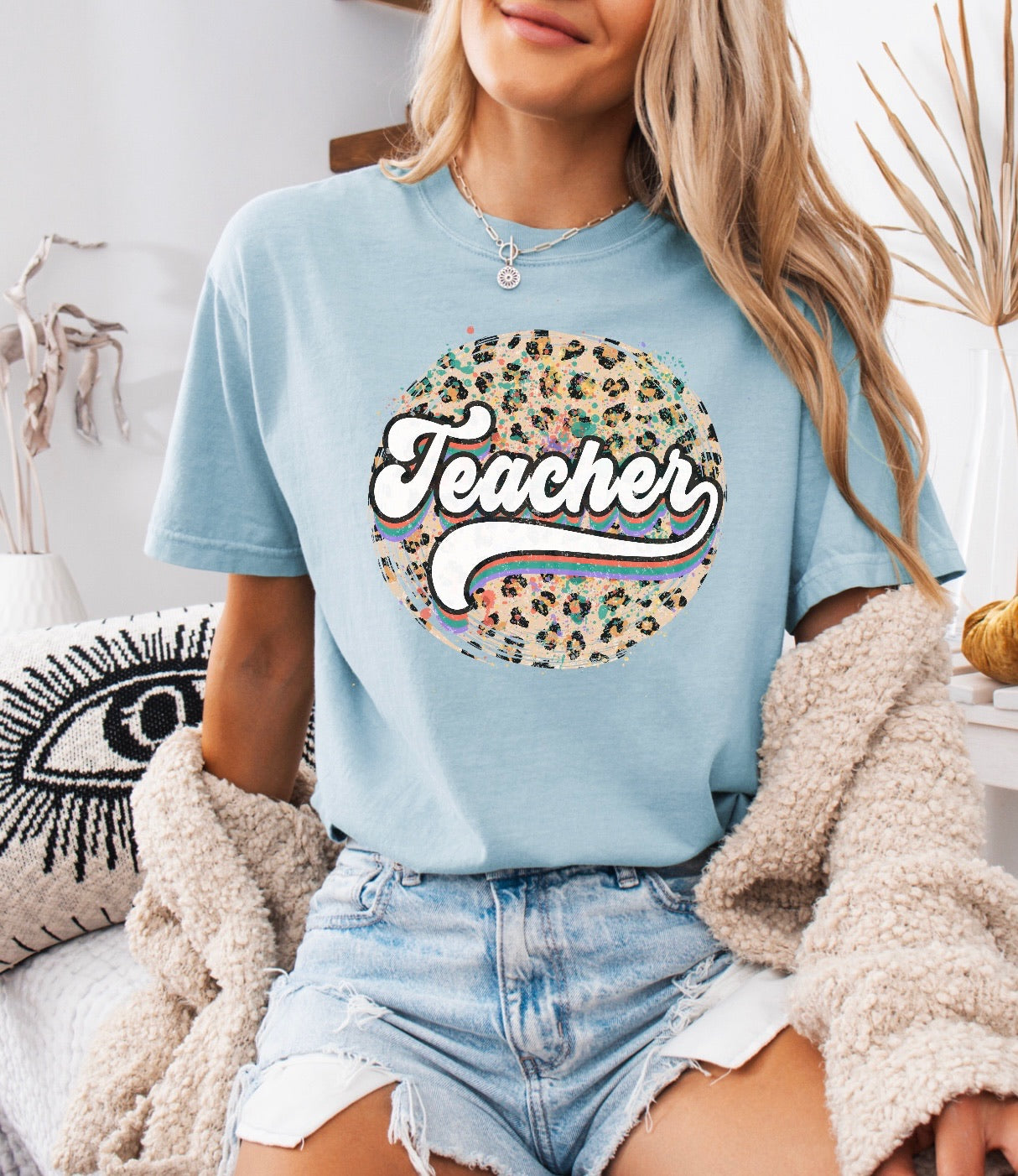 Cheetah Print Teacher Shirt - Comfortable & Stylish Comfort Colors Tee for Educators