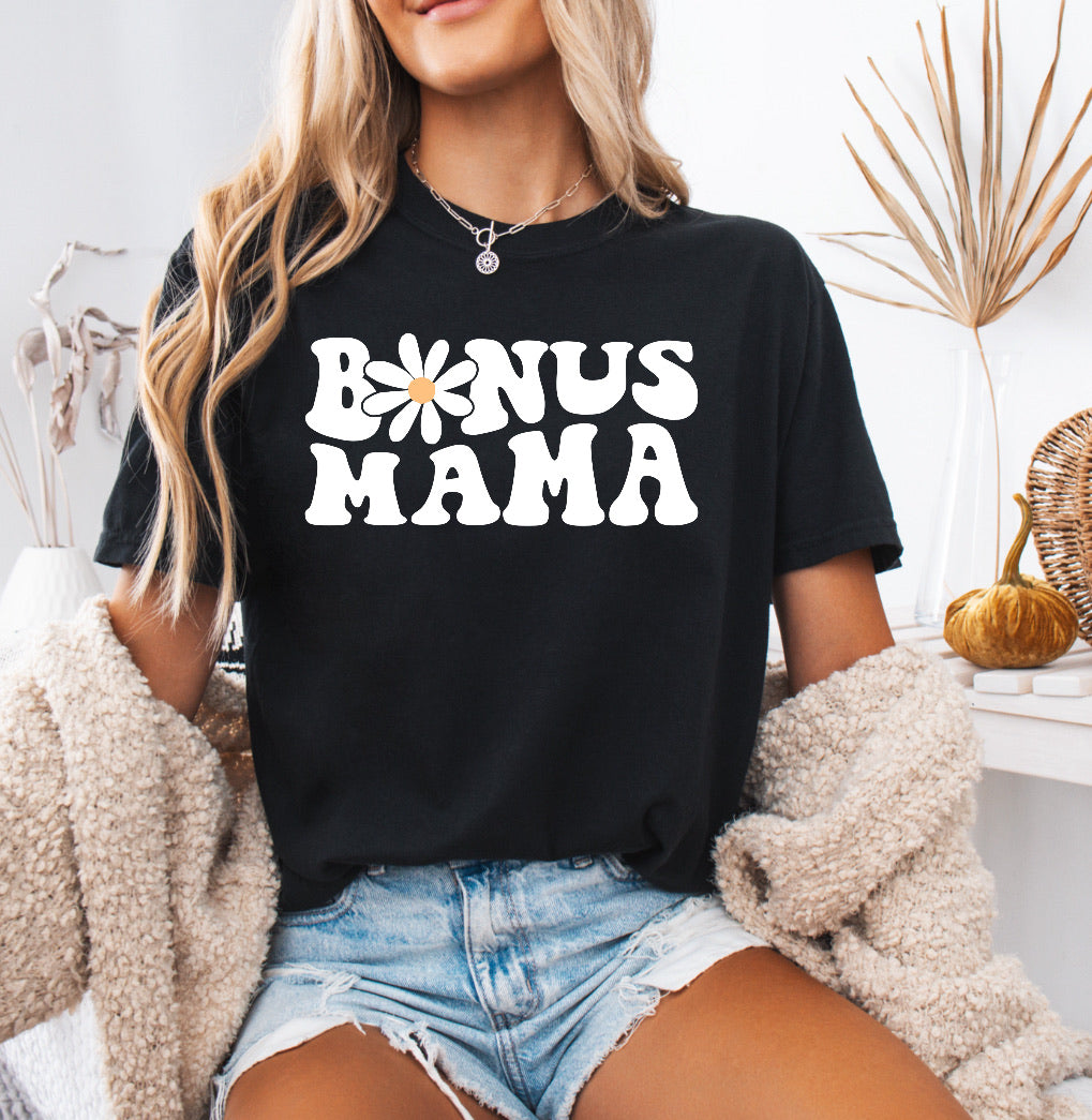 Daisy Bonus Mama Shirt – Cute & Comfortable Comfort Colors Tee for Bonus Moms