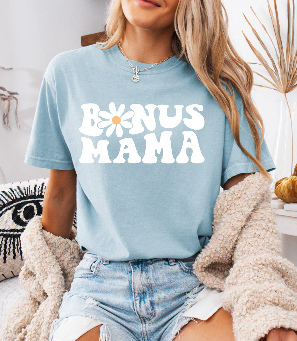 Daisy Bonus Mama Shirt – Cute & Comfortable Comfort Colors Tee for Bonus Moms