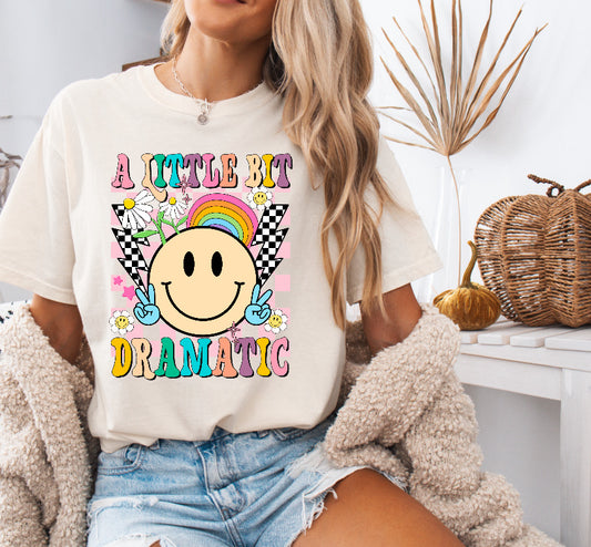 A Little Bit Dramatic Retro Shirt – Fun & Stylish Comfort Colors Tee for Bold Personalities