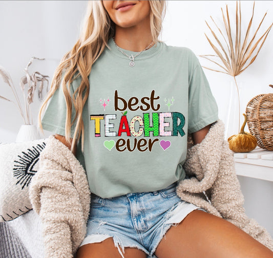Best Teacher Ever Shirt – Soft & Stylish Comfort Colors Tee for Amazing Educators